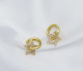 Products
CZ Five Point Star Hoop Earrings, Sku#LX80