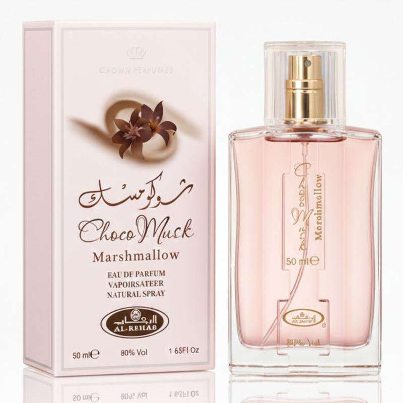 Choco Musk Marshmallow Perfume Spray - 50 Ml (1.65 Fl. Oz) by Al Rehab – Sweet Creamy Scent with Vanilla & Chocolate Notes, Long-Lasting Unisex Fragrance for Everyday Wear