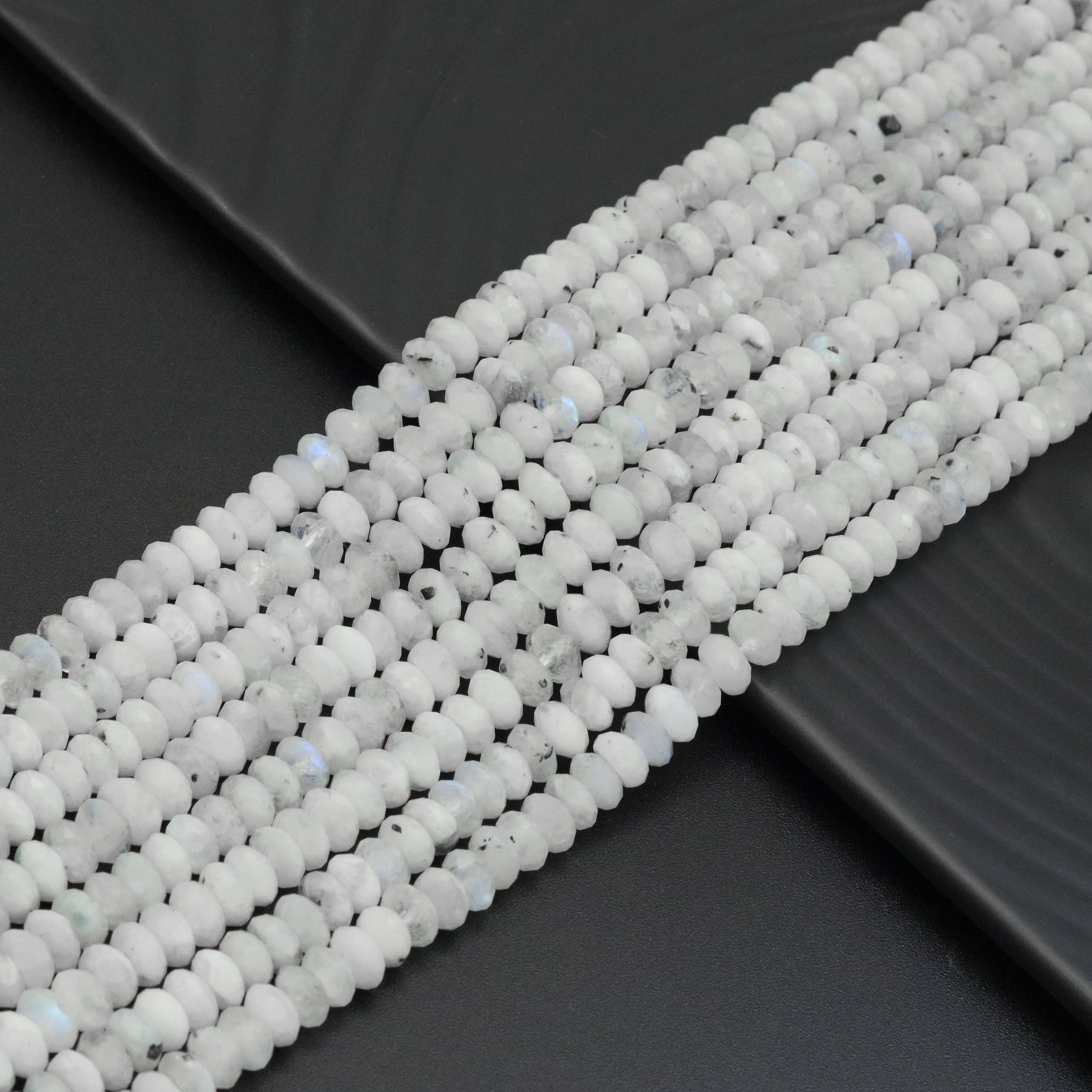 5x8mm Tourmalated Moonstone Rondelle Beads, Sku#U1947