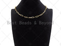 18" Gold Finish Paperclip Chain Necklace, Sku#LD16