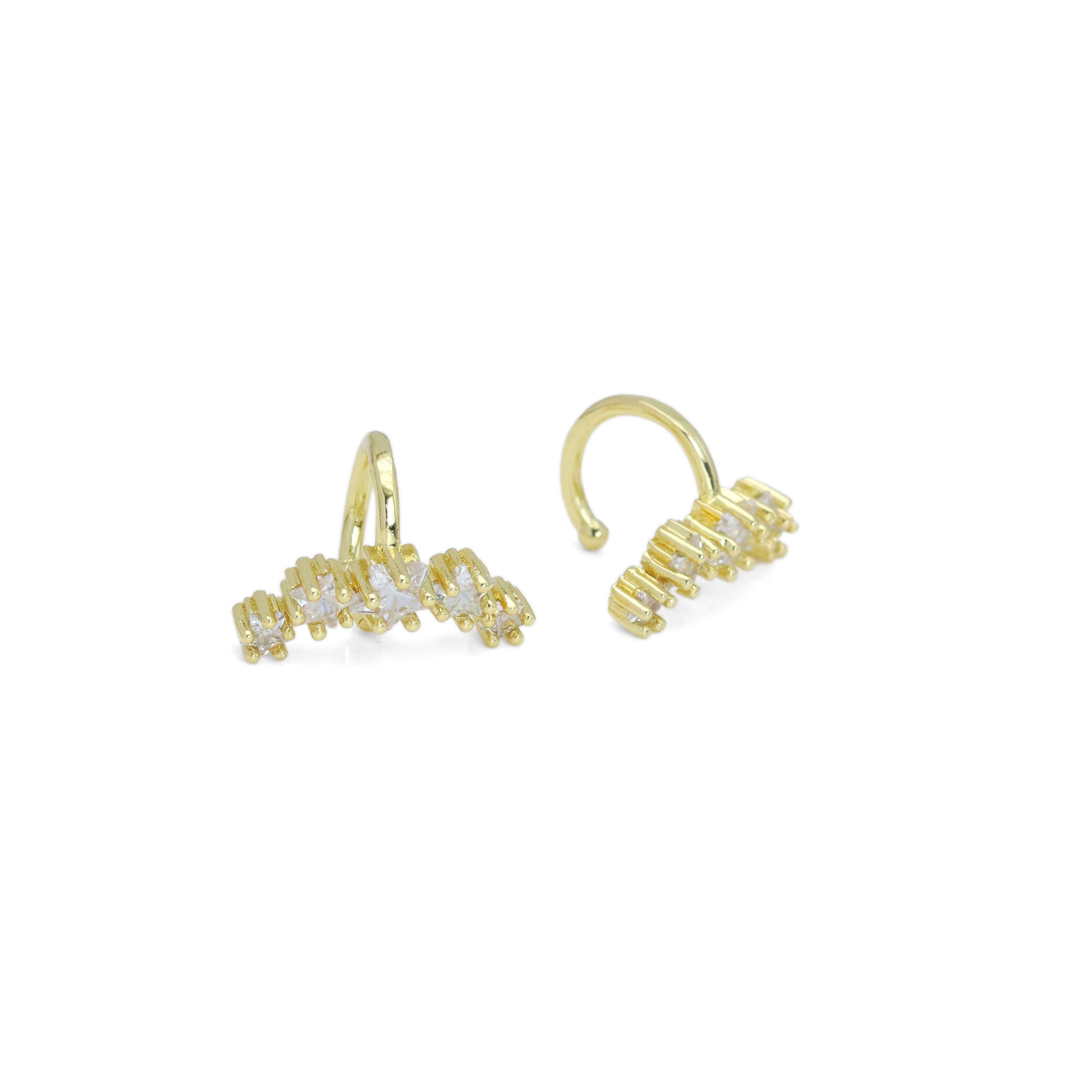 Crescent Moon Shape CZ ear cuff, Sku#LD557