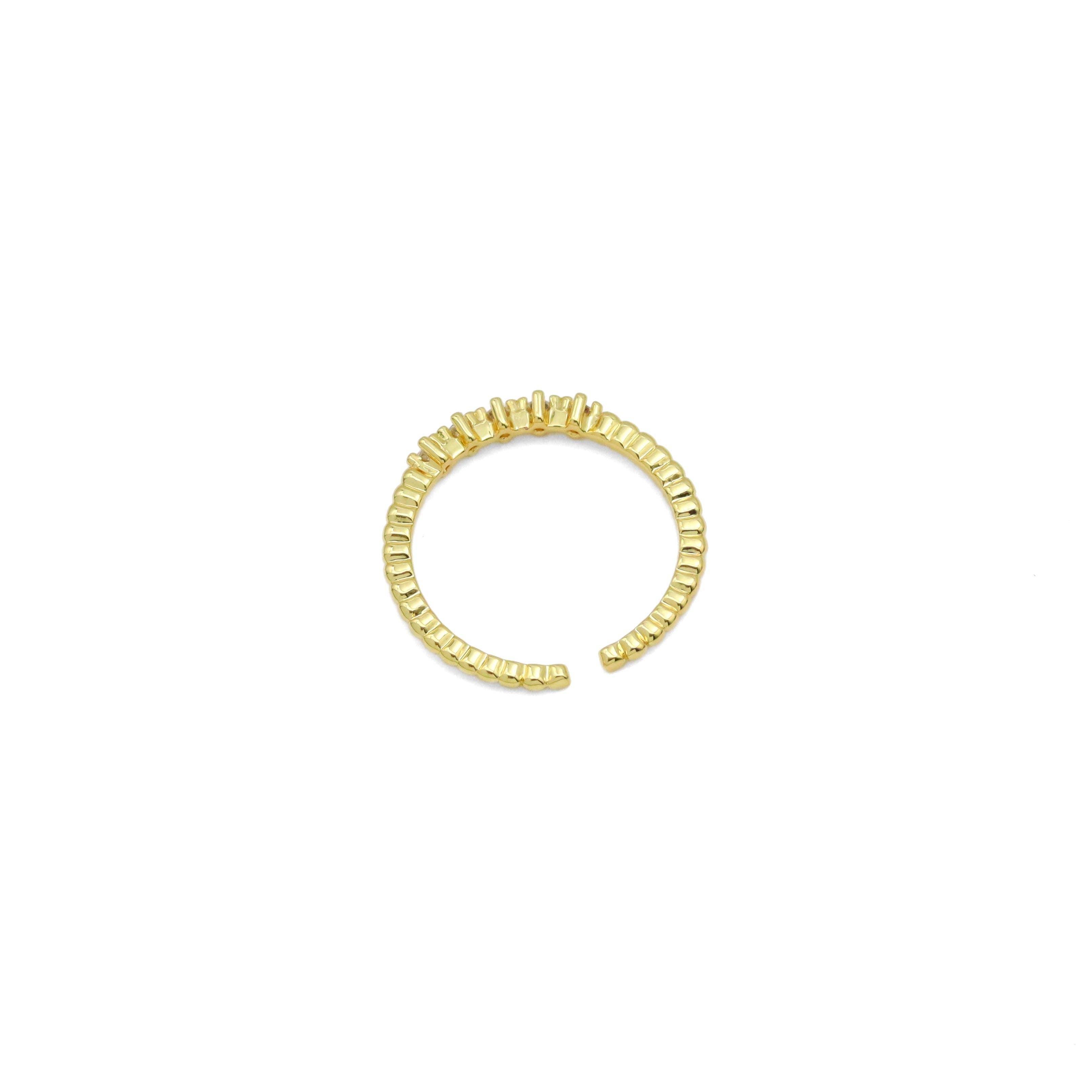 Dainty CZ Slim Adjustable Ring, Sku#LD581