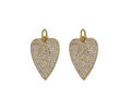 Gold CZ Pave Heart Charm, Sku#LX93