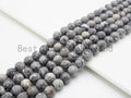 Quality Natural Map Jasper Faceted Round Beads,6mm/8mm/10mm/12mm Gray Gemstone Beads,15.5" Full Strand,SKU#U393