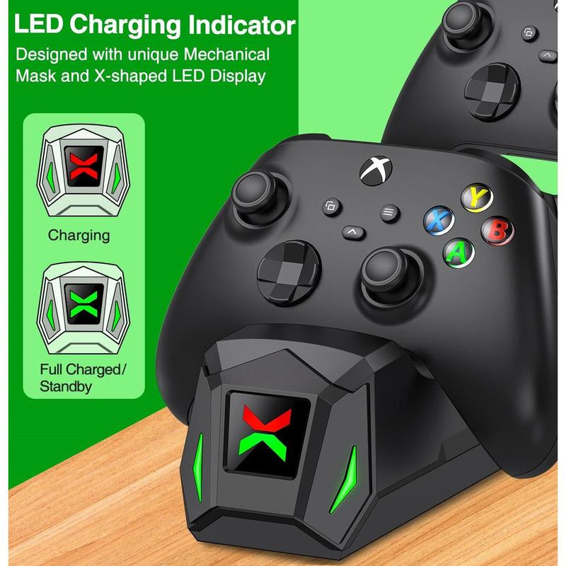 Ultimate BEBONCOOL Xbox Controller Charger Station - Dual Dock with 2 Rechargeable 2550mAh Battery Packs & 4 Stylish Covers for Xbox One/Series X|S Controllers