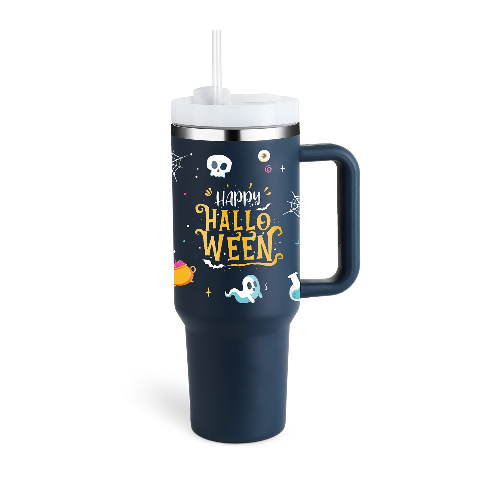 Gobelet isotherme 1,2 L avec poignée et paille, en acier inoxydable, anti-déversement, tasse à café isotherme sous vide avec couvercle, mug conique, cadeaux pour la Saint-Valentin, convient pour la voiture, la salle de sport, le bureau, les voyages