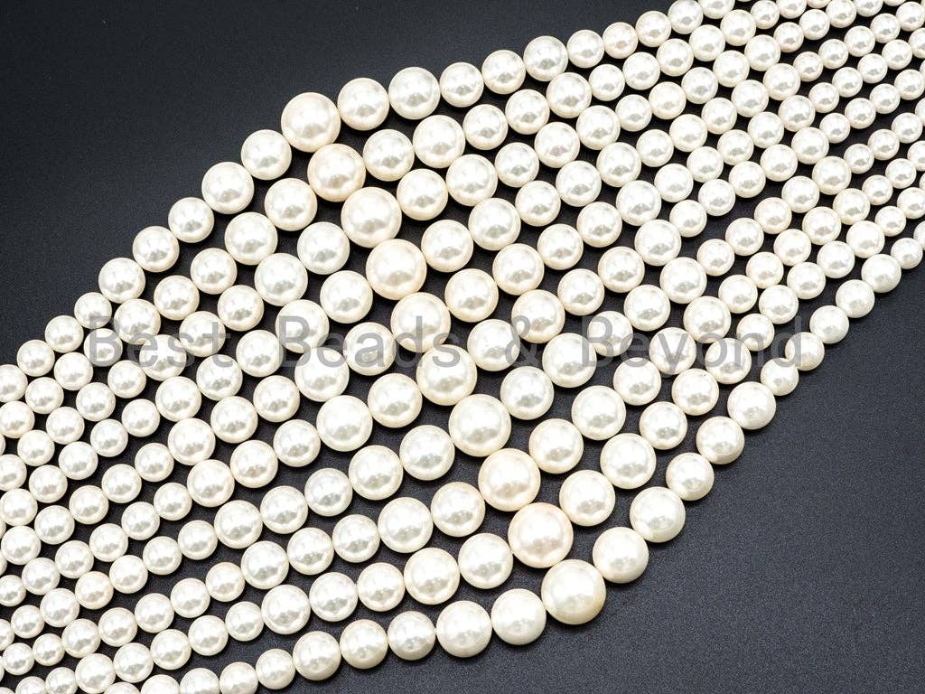Natural Graduated MOP Round Smooth Beads, 8-16mm, Sku#U46