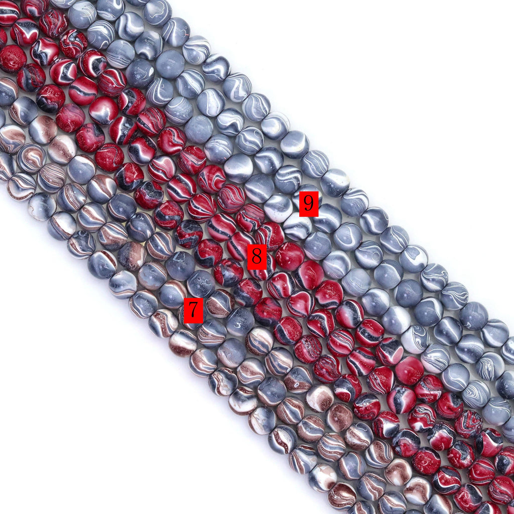 Colorful Hematite Round Smooth Beads, Sku#S165