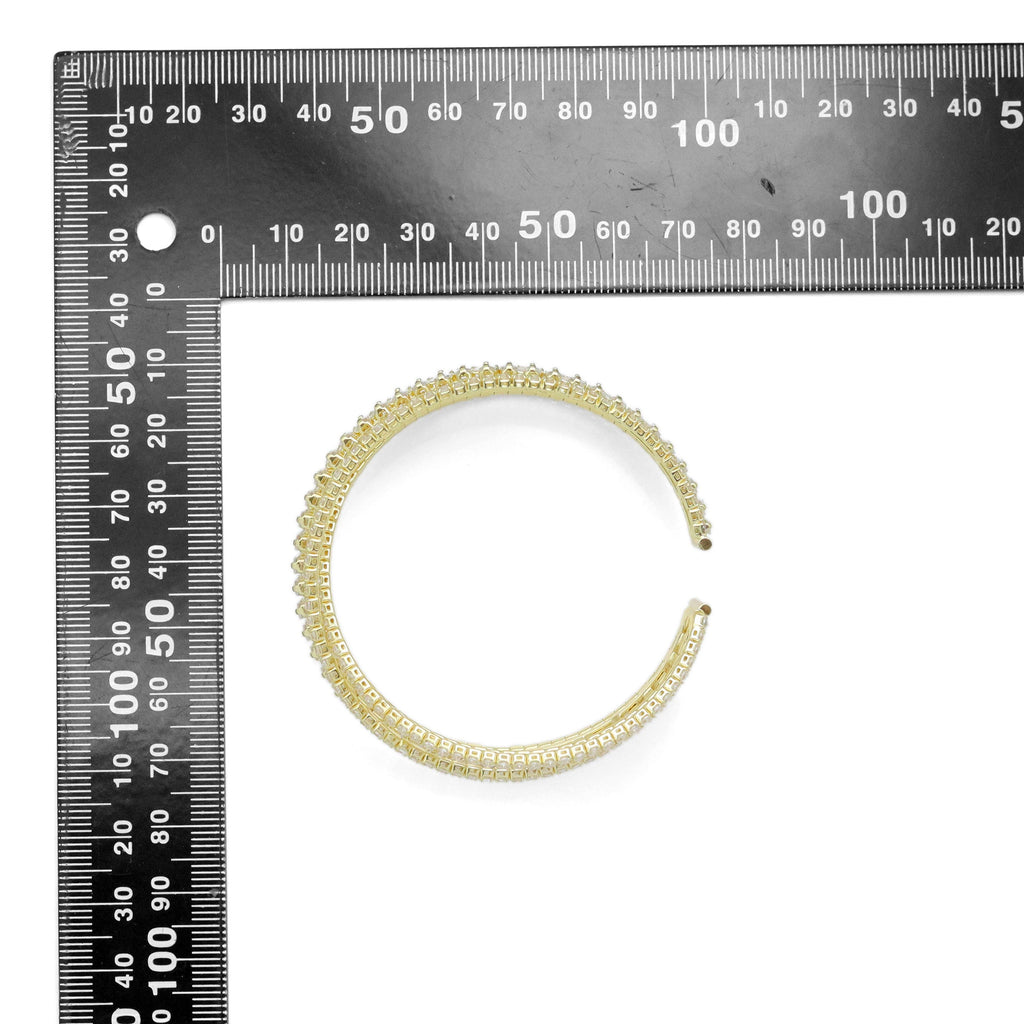 Clear CZ Crossover Baguette CZ Adjustable Bracelet, Sku#A271