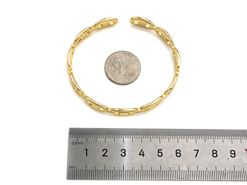 Gold Mariner Link Bangle Bracelet, LD86