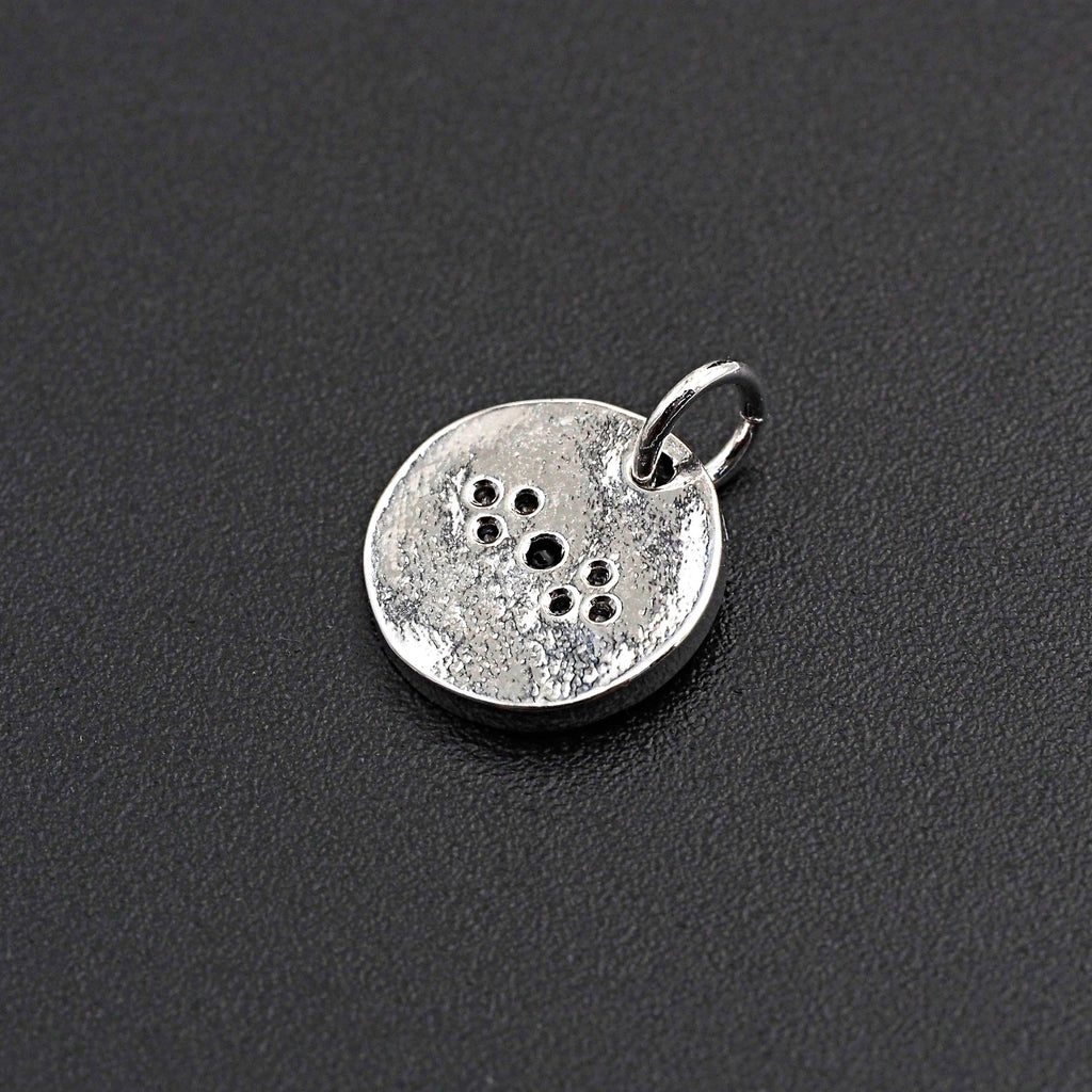 CZ Micro Pave Round Evil Eye on Disc Pendant/Charm, Z463