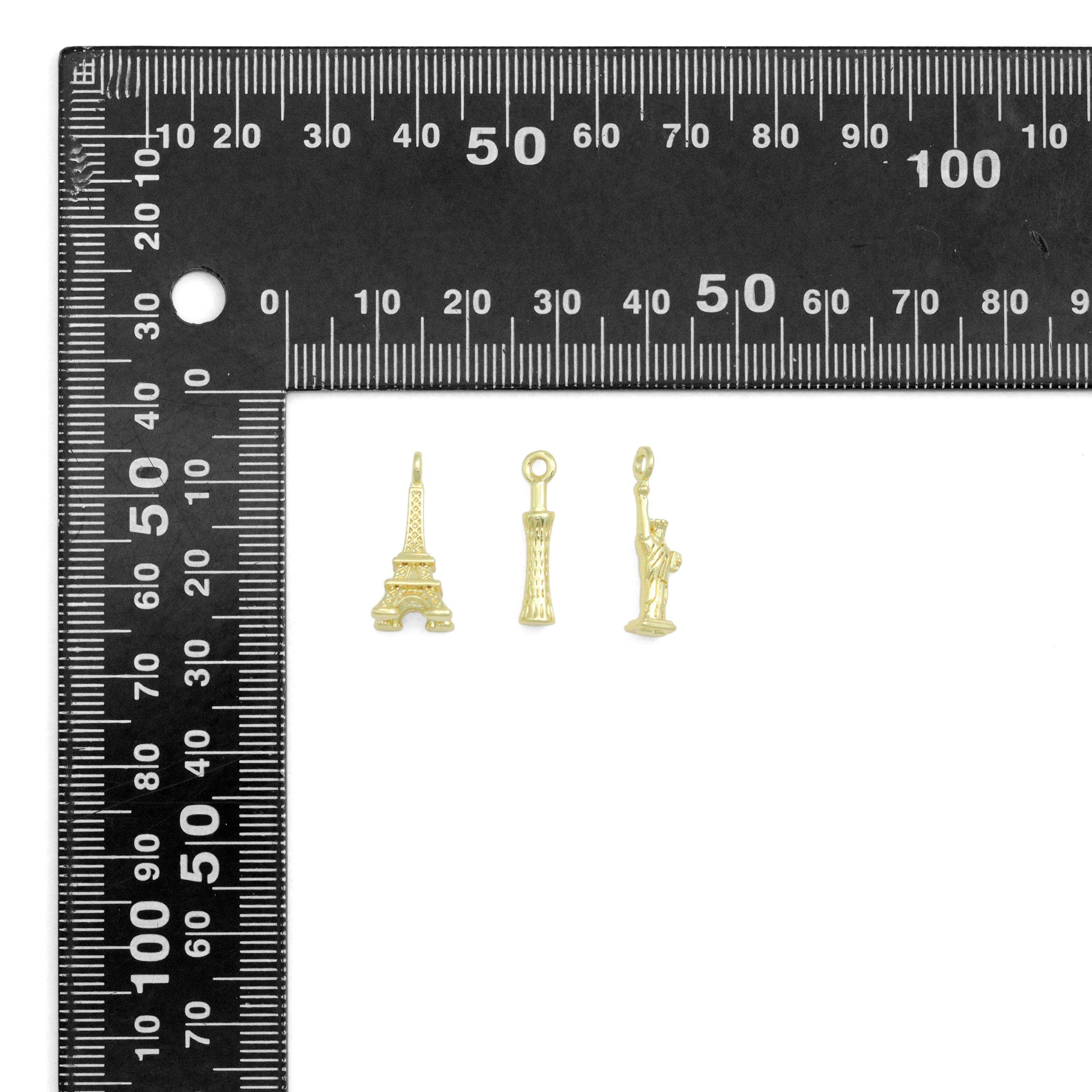 Eiffel Tower, Leaning Tower Of Pisa, Statue of Liberty Charm Pendant,Sku#LD751