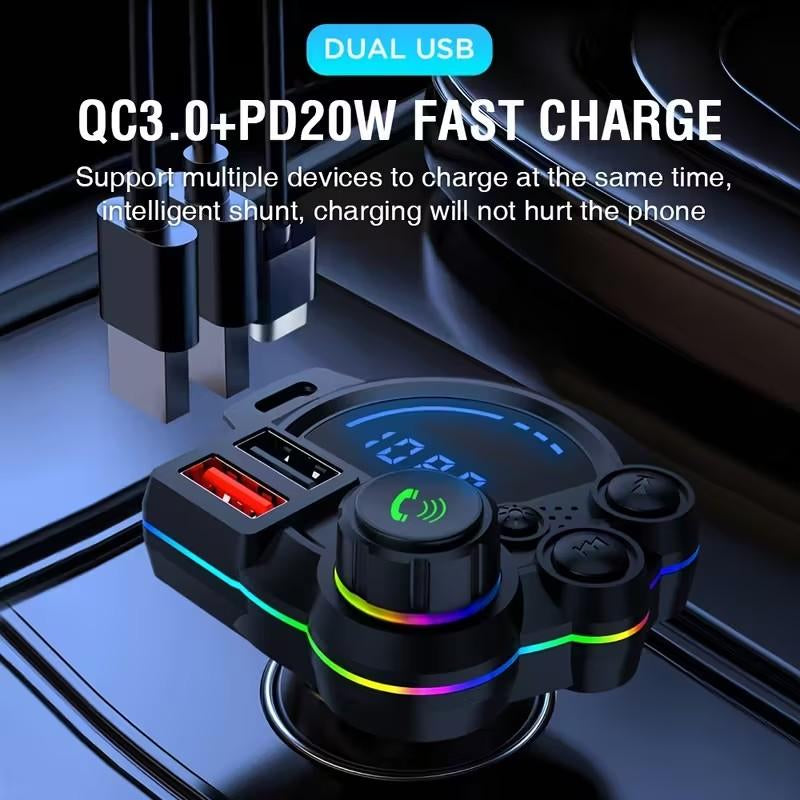 New High-Quality Car Bluetooth MP3 Hands-Free Music Player FM Transmitter with Dual USB Charging Ports LED Display & 32G Capacity for China Origin Vehicles - Carplay Stick