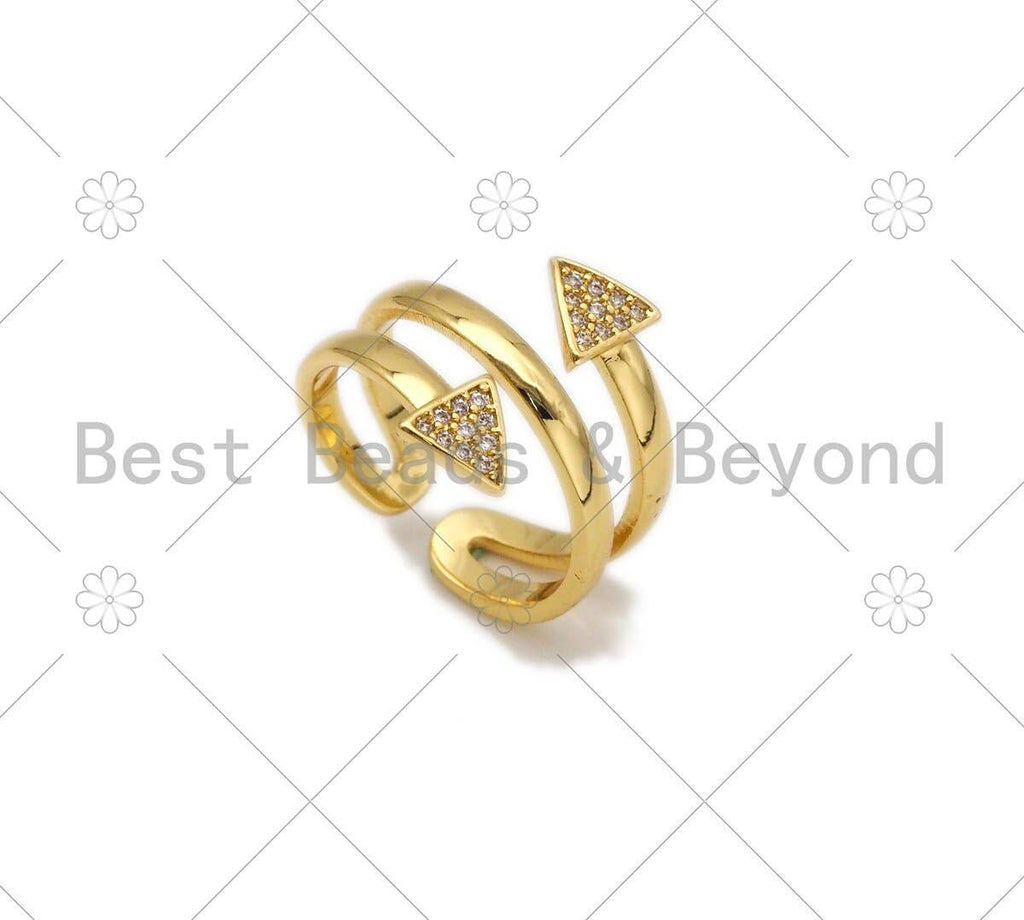 CZ Arrows Shape Adjustable Ring,Sku#X210