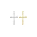 Gold Silver Clear CZ Cross Charm Pendant, Sku#LD636