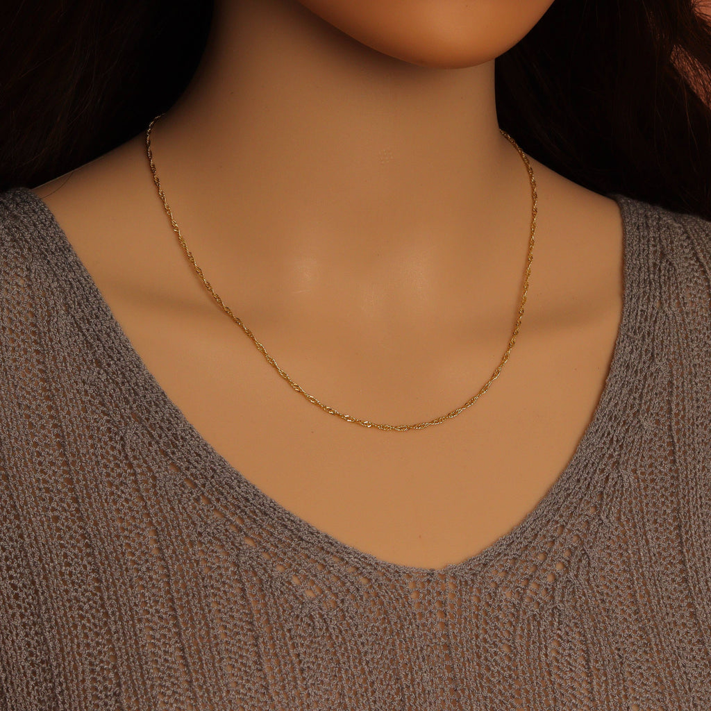 18K Gold Finished Gold Singapore Chain Necklace, sku#JD05