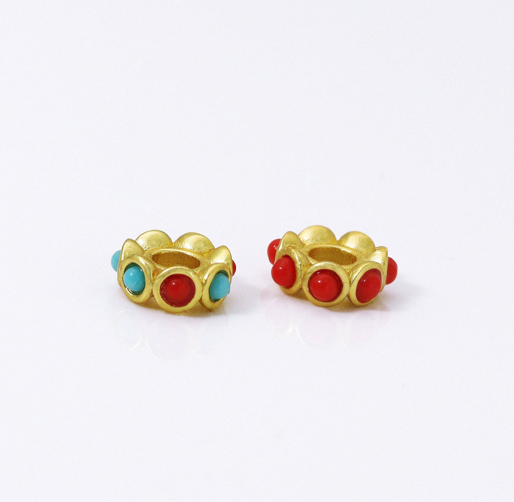 Gold Enamel Doughnut Spacer Beads, Sku#LX69c