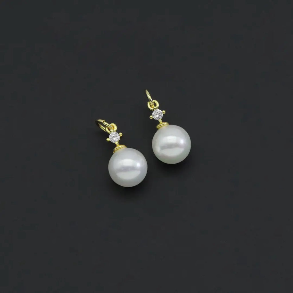 Clear CZ White Mother of Pearl Charm, Sku#ZX166