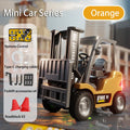 Hotfree 1/64 Mini RC Forklift, Remote Control Excavator, 11 Channel 2 Mode 2.4Ghz Remote Control Alloy Construction Vehicles Set with USB-C Rechargeable, 2 in 1 Transformable Lift Fork & Hook, Birthday Christmas Gift for Kids Adults Boys and Girls