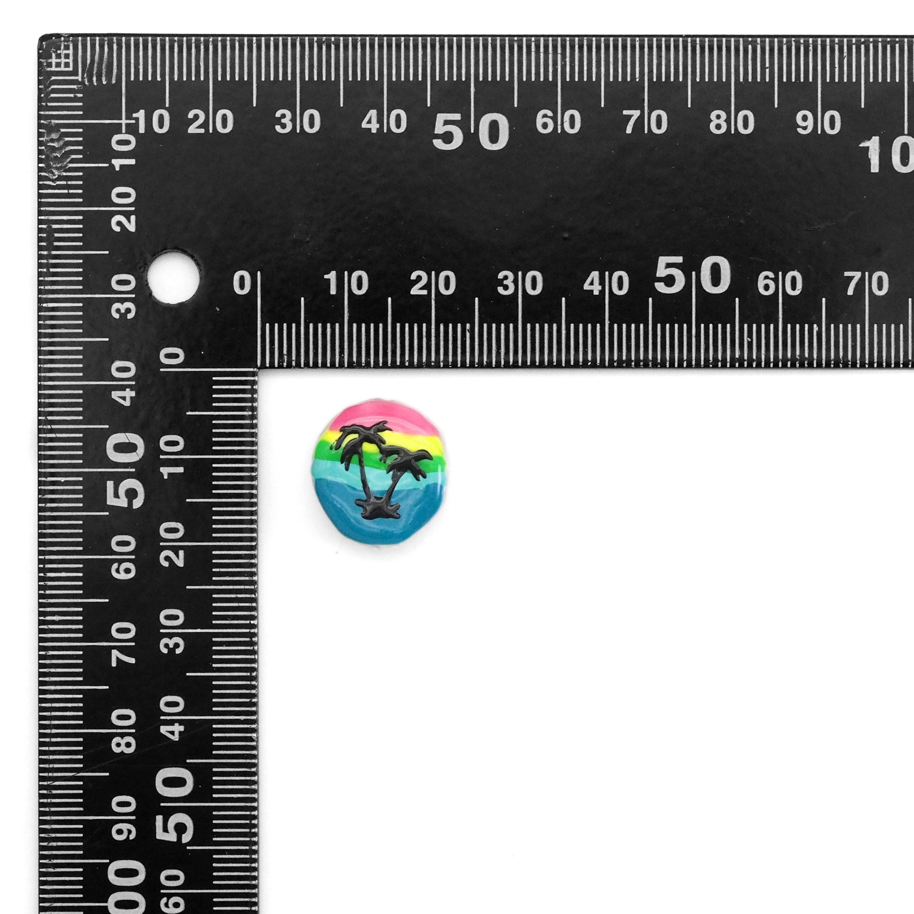 Beach Coconut Tree on Pearl Beads Charm, Y881