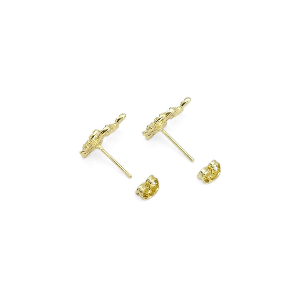 CZ Gold Thriple Butterflies Ear Climber Earrings, Sku#LD502