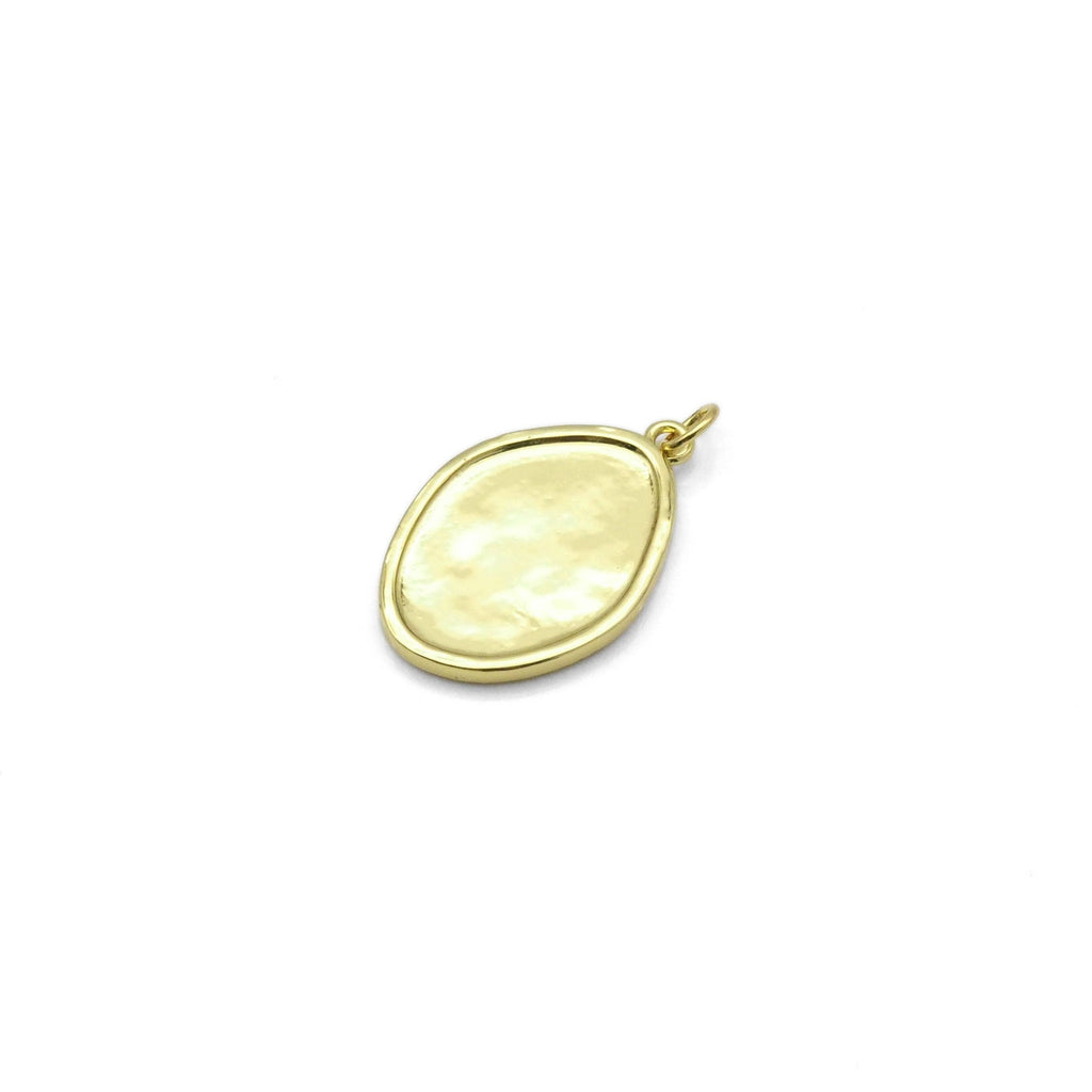 Gold Red Enamel Leaf Shape Charm, Sku#Y803