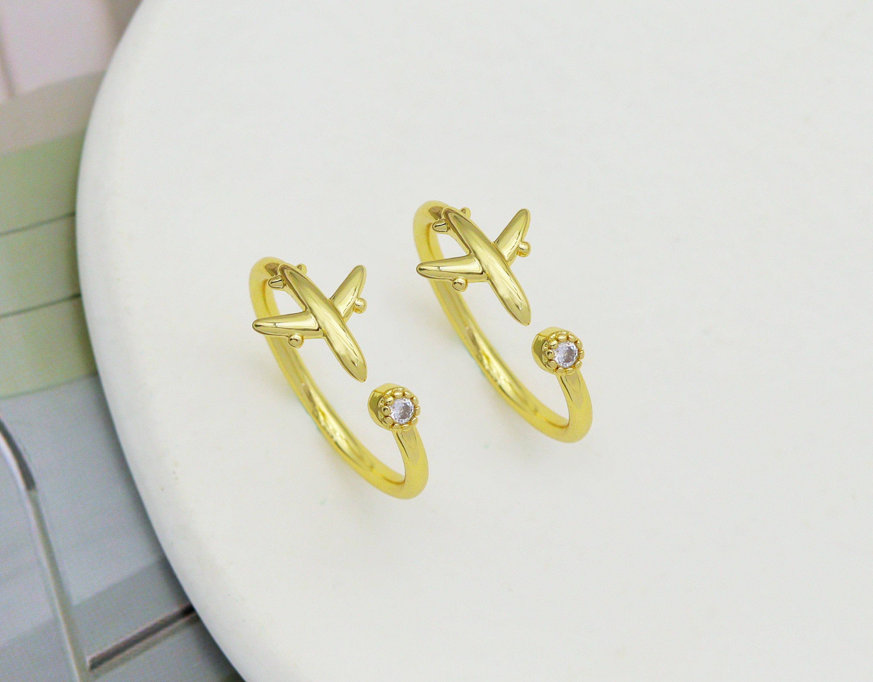 CZ Airplane Travel Ring, Sku#LD291