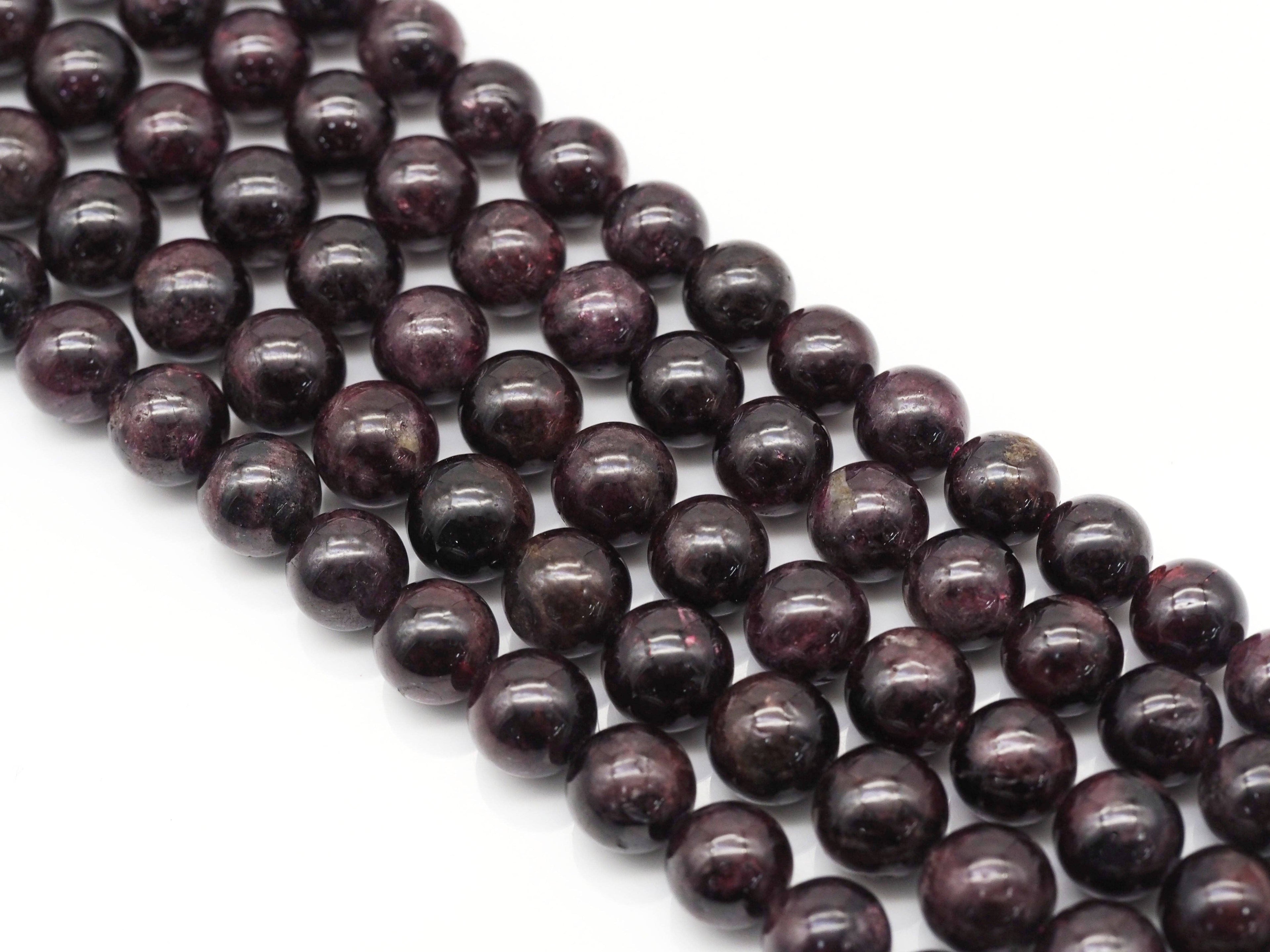 Genuine Red Garnet Round Smooth Beads, Sku#U1359