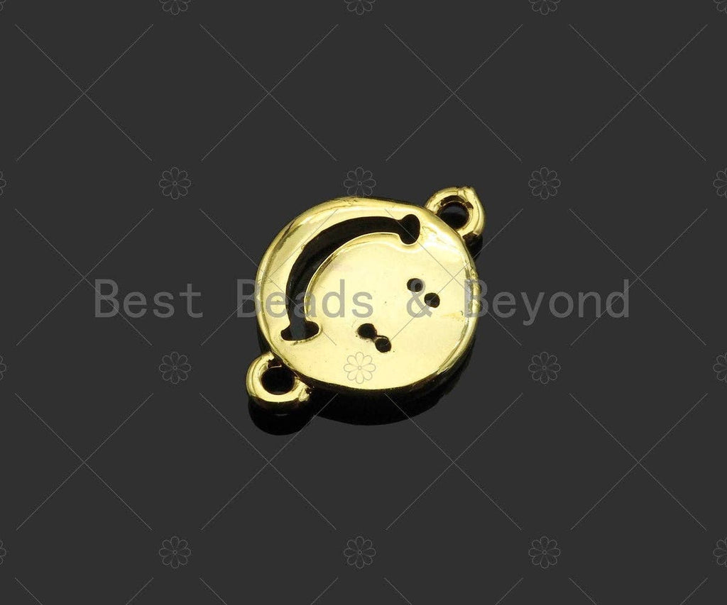 Gold Filled CZ Micro Pave Cute Smiley Face Shape Connector,1