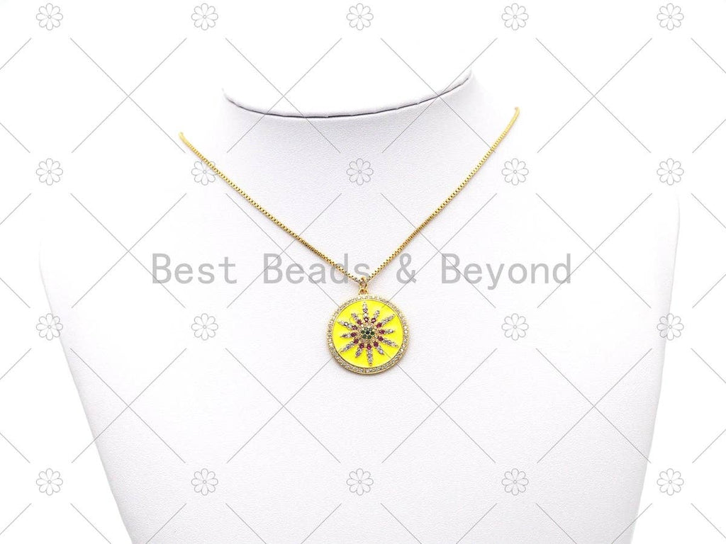 Enamel Sunflower Charm, Sku#Y592