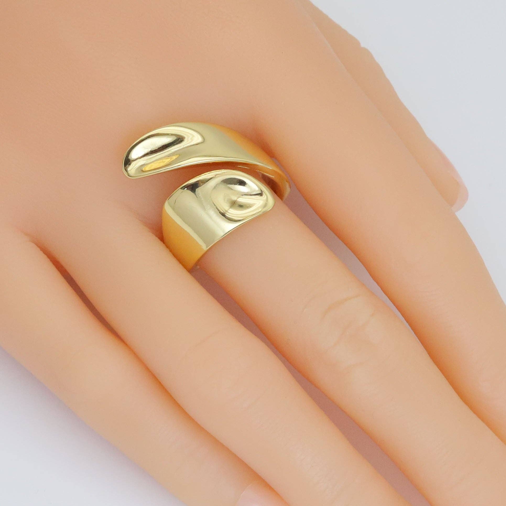 Gold Chunky Wrap Adjustable Ring, Sku#LX531