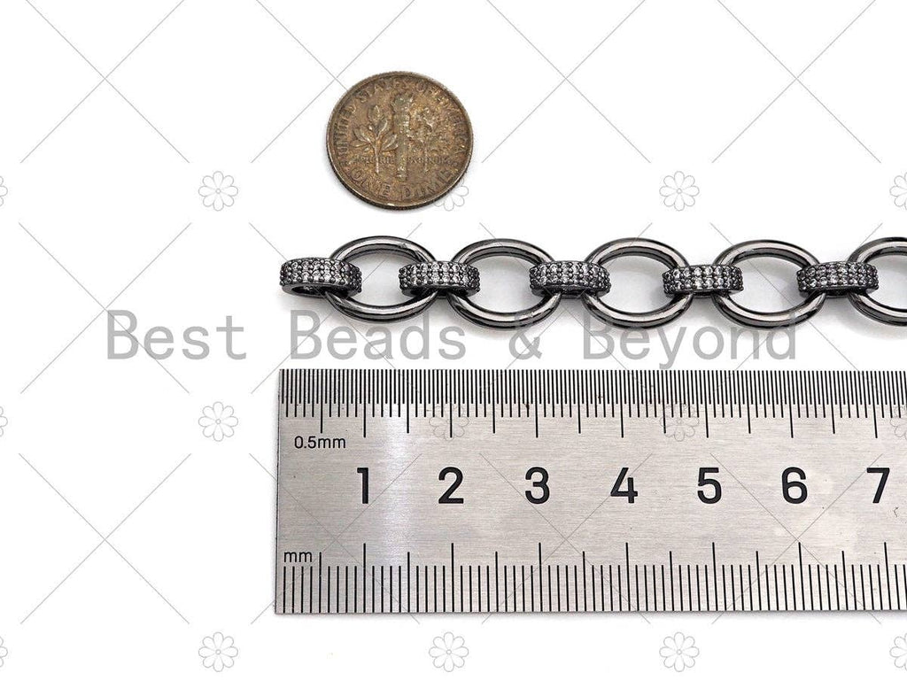 11x14mm High Quality Micro Pave Chain, Oval Link Statement, M378