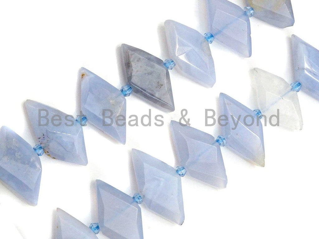 High Quality Natural Blue Chalcedony Horse Eye Shape Beads, Natural Chalcedony beads, 16x30mm, sku#U669