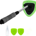 LEIBOO Windshield Cleaning Tool, Microfiber Car Window Cleaner with 3 Reusable and Washable Microfiber Pads and Extendable Handle - Christmas Gift!