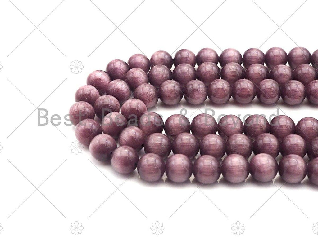 Cat's Eye Brown Round Beads, Sku#UA165c