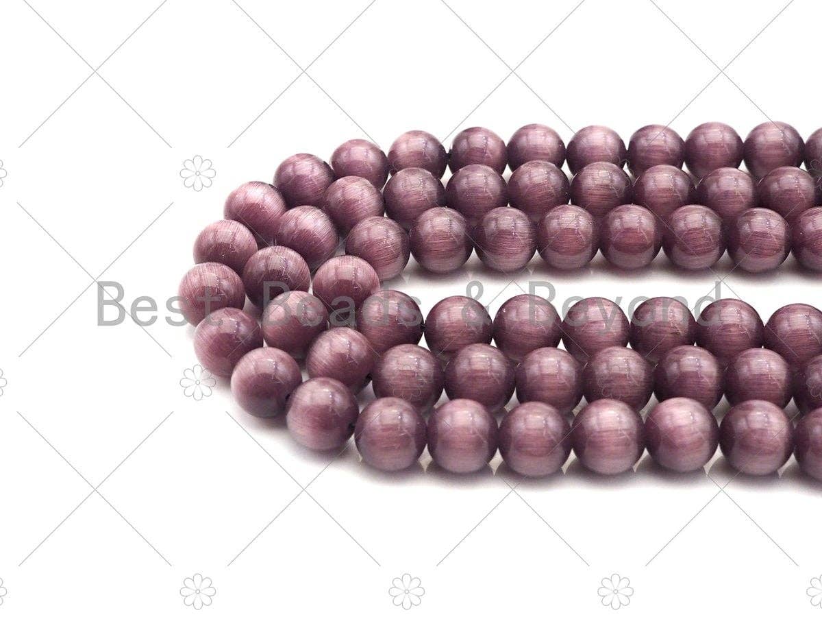 Cat's Eye Brown Round Beads, Sku#UA165c