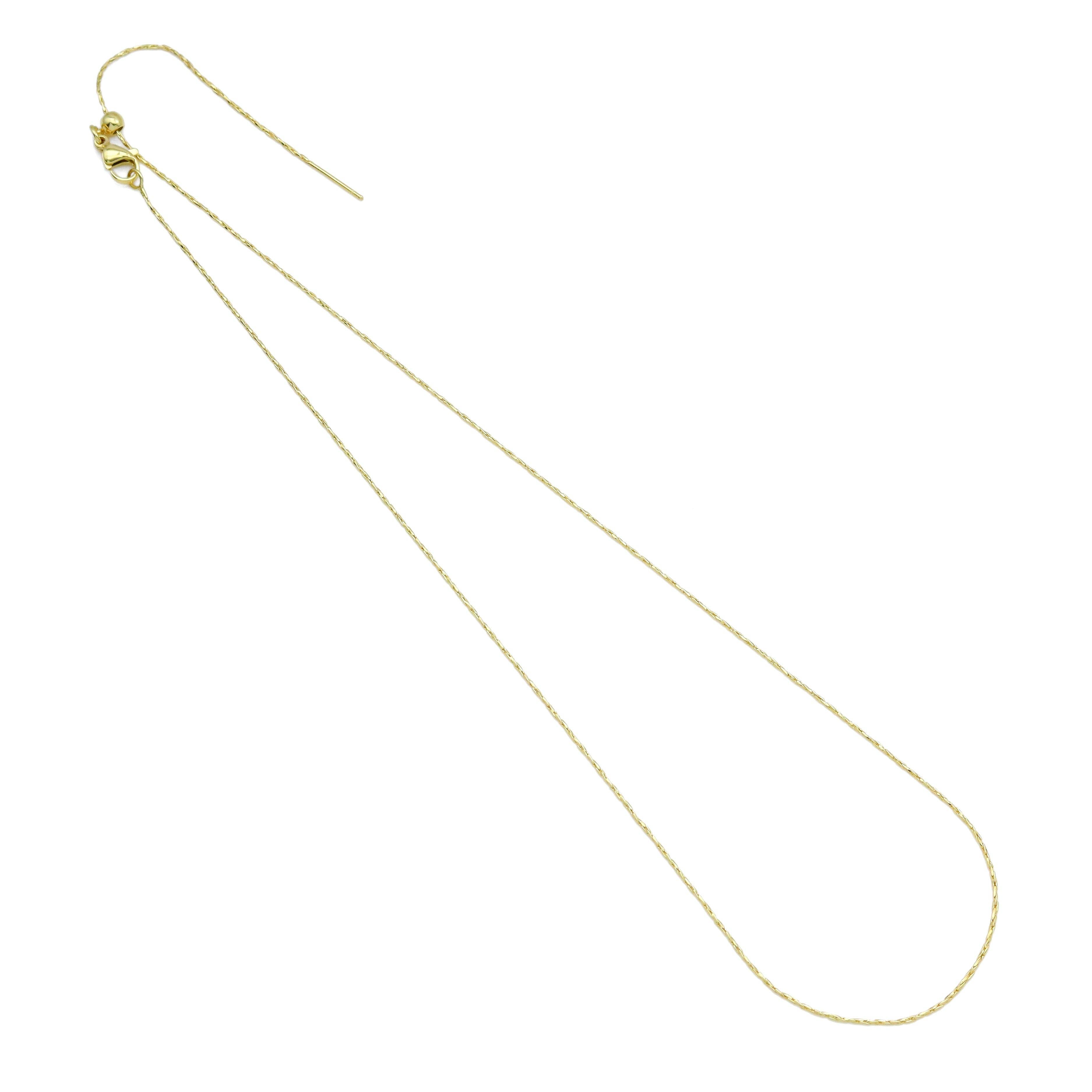 Twisted Dainty Gold Adjustable Chain Necklace, Sku#LD588/LD487