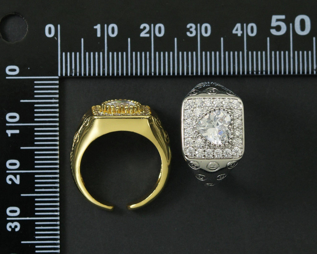 CZ Heart Adjustable Ring, Sku#B169