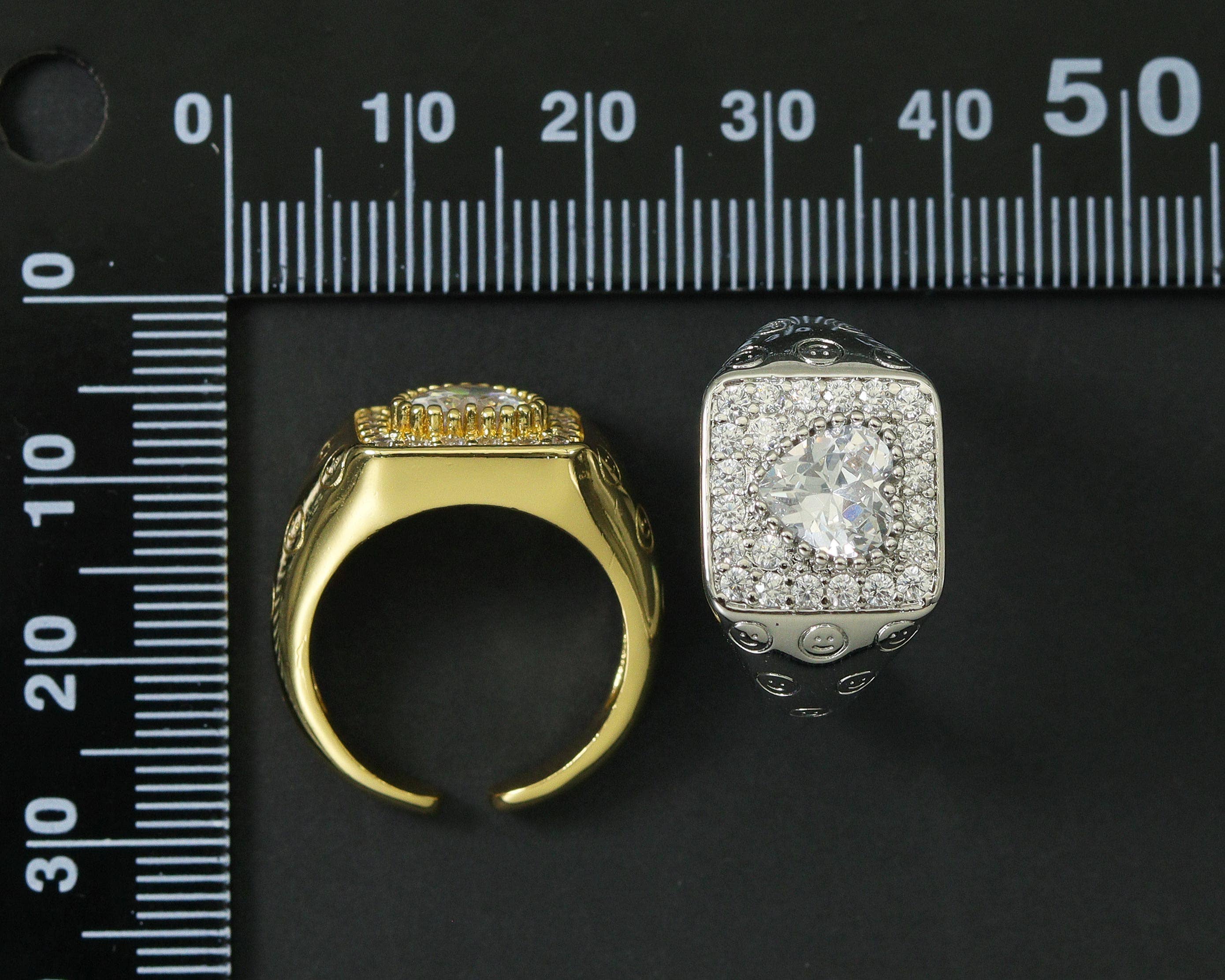 CZ Heart Adjustable Ring, Sku#B169