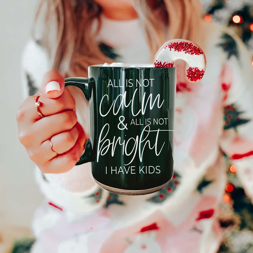 Christmas Ceramic Coffee Mug Double-Sided Snarky Holiday Gift Funny Santa Mug