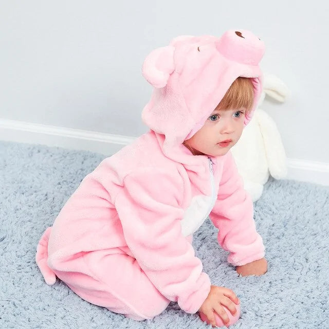 Cartoon Flannel Baby Rompers - # BAAA21110013