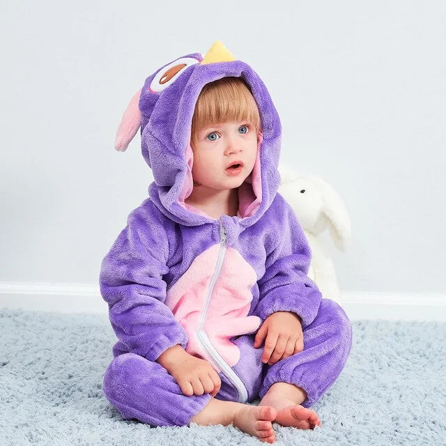 Cartoon Flannel Baby Rompers - # BAAA21110013