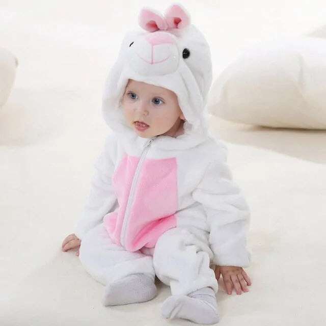 Cartoon Flannel Baby Rompers - # BAAA21110013