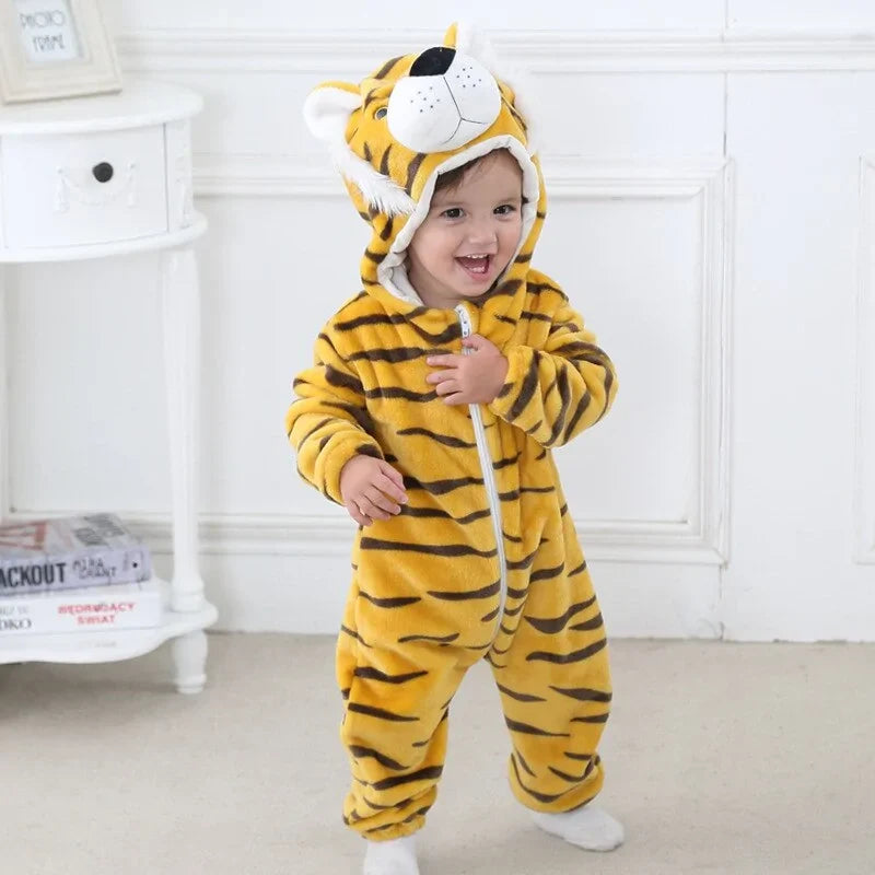 Cartoon Flannel Baby Rompers - # BAAA21110013