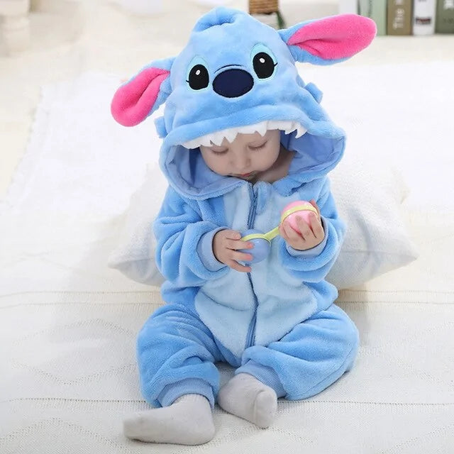 Cartoon Flannel Baby Rompers - # BAAA21110013