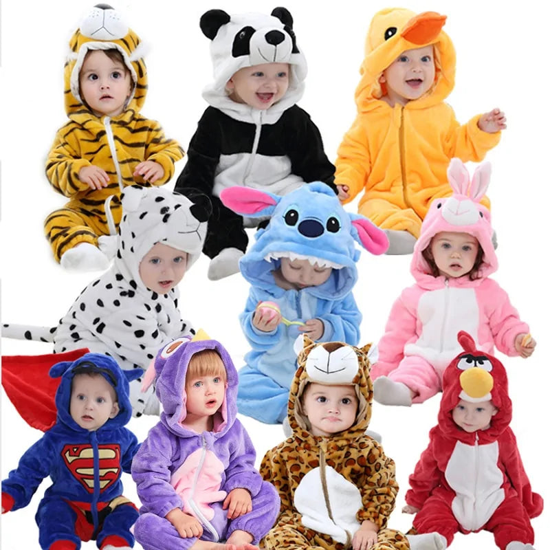 Cartoon Flannel Baby Rompers - # BAAA21110013