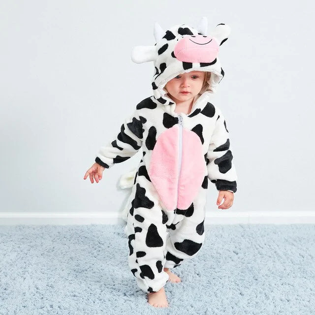 Cartoon Flannel Baby Rompers - # BAAA21110013