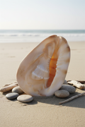 Large Yellow Horned Helmet Display Shell – Cassis cornuta – Premium Coastal Home Decor Specimen