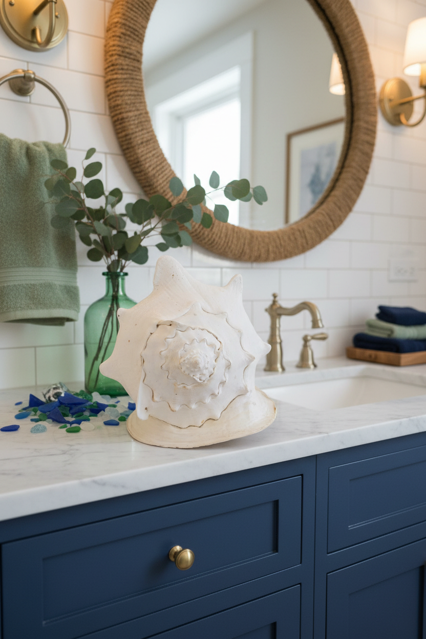 Large Yellow Horned Helmet Display Shell – Cassis cornuta – Premium Coastal Home Decor Specimen