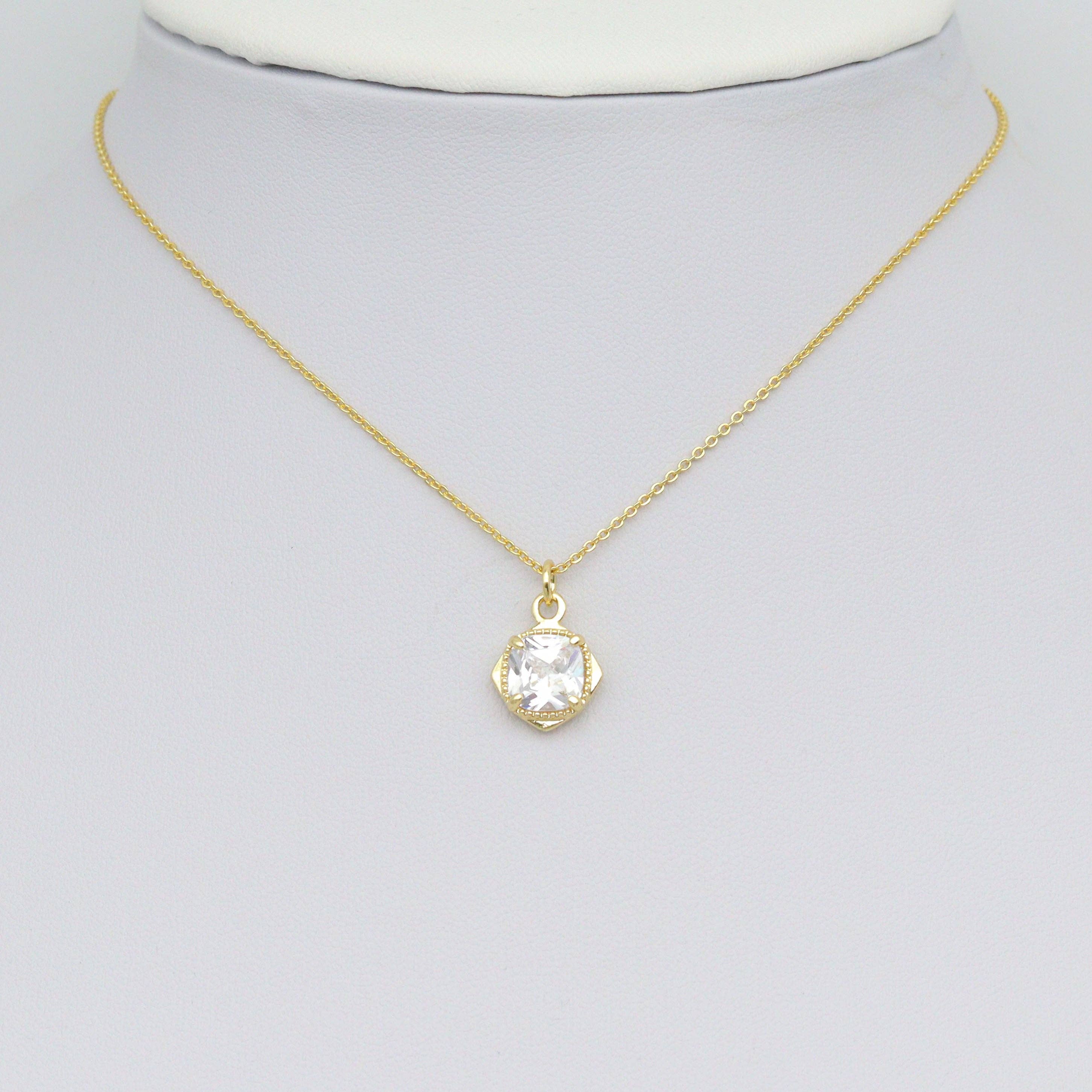 Square big diamond CZ Rhombus Charm Pendant, Sku#LK1076